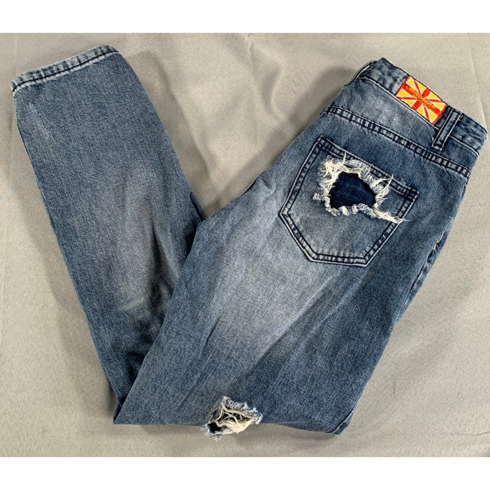 Machine Nouvelle Mode Jeans USA 27 Italy 41 Distressed Ripped Raw Hem Apparel